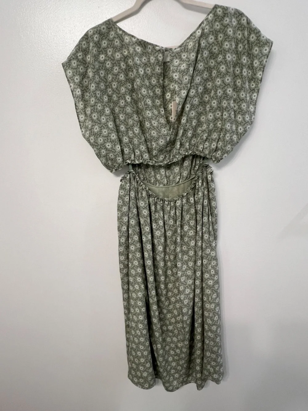 Rebecca Taylor Suzanne Fleur Cutout Jadeite Green Silk Midi Dress - NWT - Large